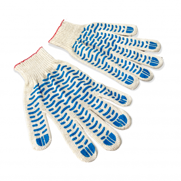 3240 Перчатки с ПВХ-волной,10 класс,5-нитка &amp;quot;Люкс&amp;quot; Россия