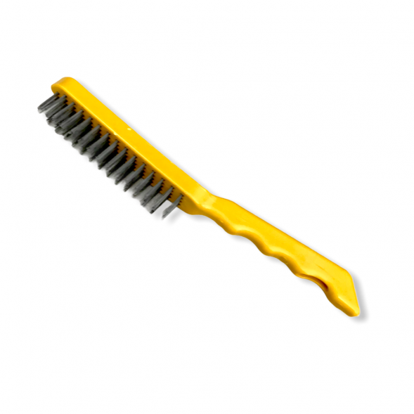 6080 Щетка по металлу с пластиковой основой,желтая