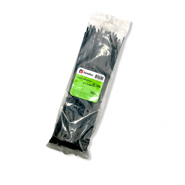 2843 Стяжка нейлоновая КСС 5*300 Черная (100шт)